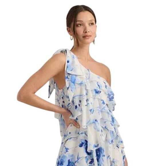 NEW Lauren Ralph Lauren Floral Print Ruffled Mini Cocktail/Party Dress Size 6 - Picture 5 of 15